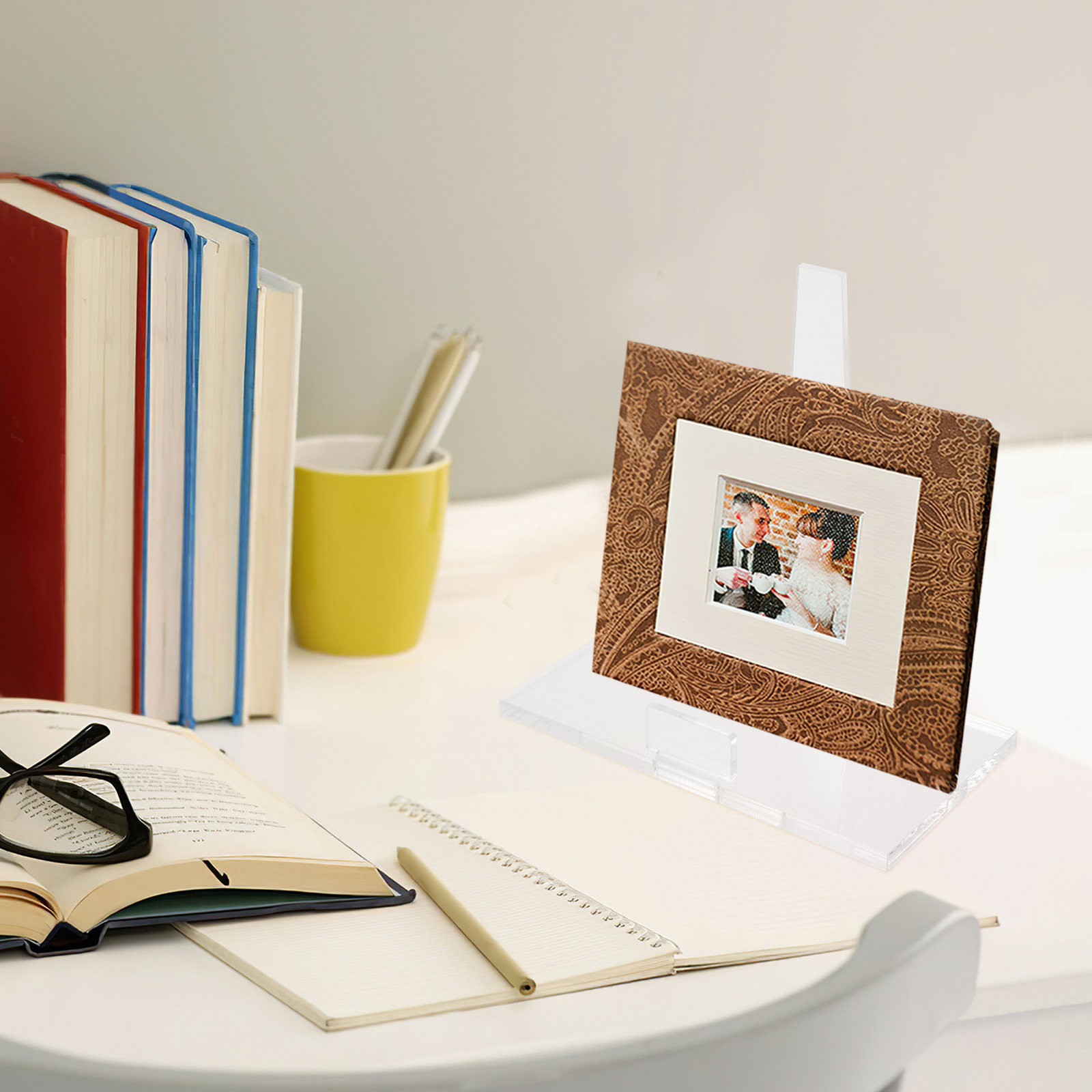 Clear Acrylic Book Stand Holder - Przenośny, mały, przezroczysty stojak na ramki