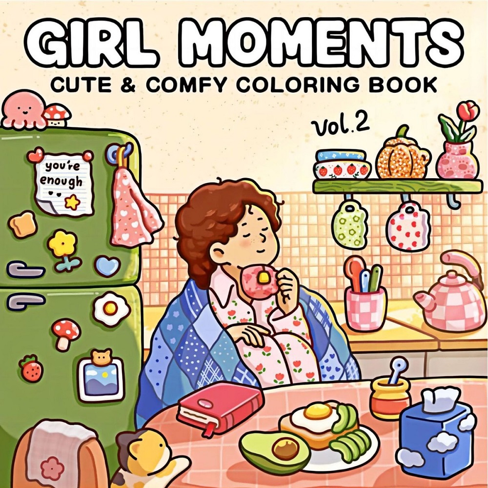 Adult Coloring Book Stress Relief - Książeczka do kolorowania dla dorosłych: Dziewczęce