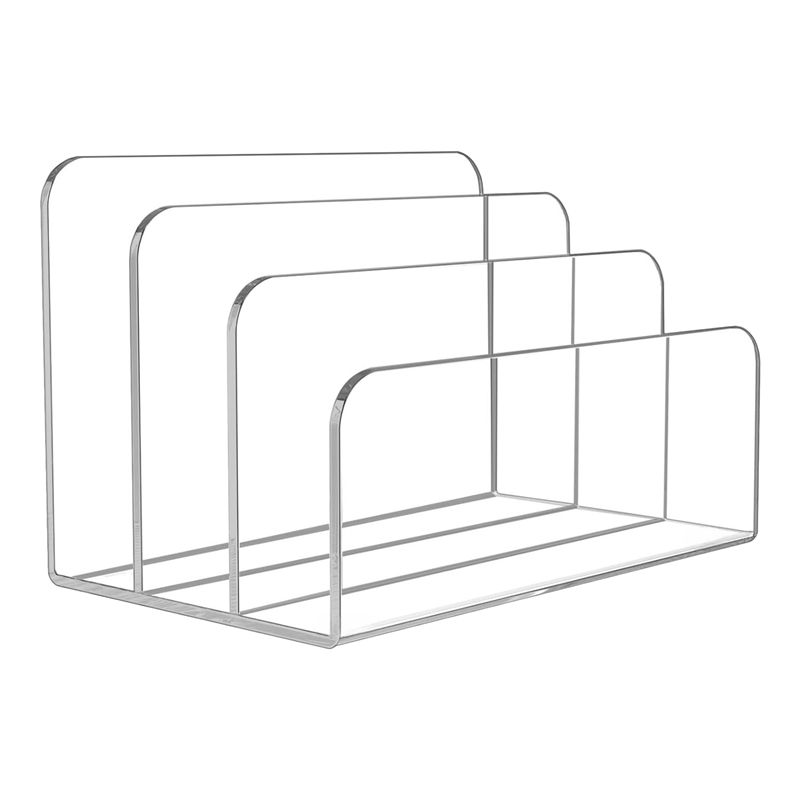 Clear Acrylic Book Stand Holder - Voltvibe – przezroczysty, trzyczęściowy organizer na