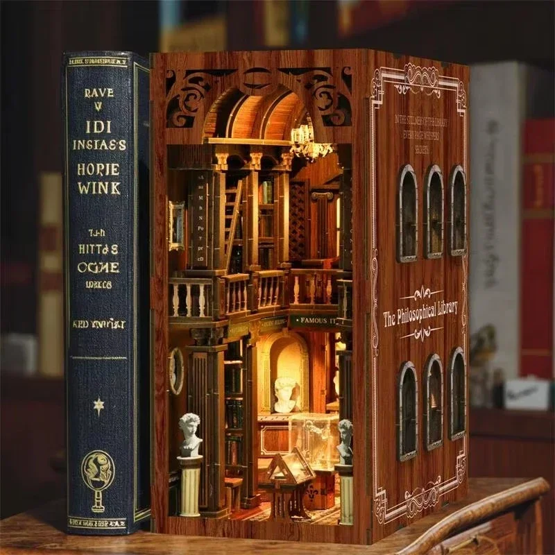 Filozoficzna biblioteczka, dek – Diy Wooden Book Nook Kit Shelf Insert recenzja i cena