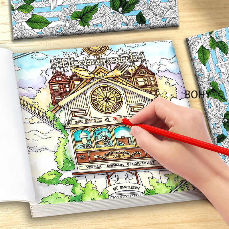 Kolorowanka o tematyce podróży – Adult Coloring Book Stress Relief recenzja i cena